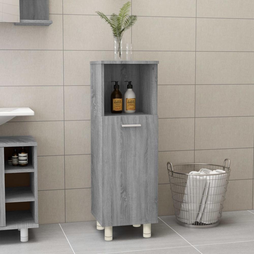 Badezimmerschrank Grau Sonoma 30x30x95 cm Holzwerkstoff Bild 1