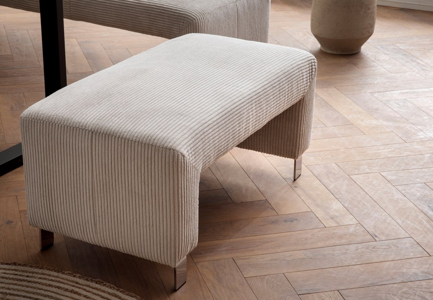 exxpo - sofa fashion Polsterhocker Intenso, Hocker, modern, wahlweise in Leder oder Textil, hohe Bodenfreiheit, frei im Raum stellbar, hoher Sitzkomfort Bild 1