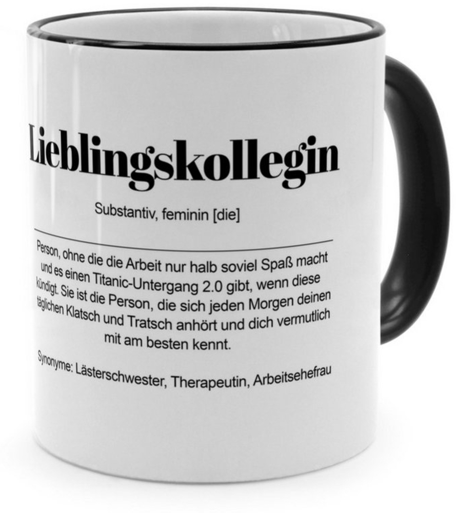 PhotoFancy Tasse mit Definition 'Lieblingskollegin' - Tasse mit Spruch, Tasse Standard - Henkel & Rand: Schwarz Bild 1