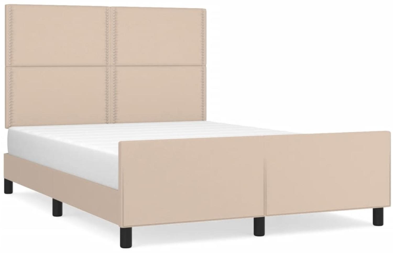 vidaXL Bettgestell mit Kopfteil Cappuccino-Braun 140x200 cm Kunstleder [3125517] Bild 1