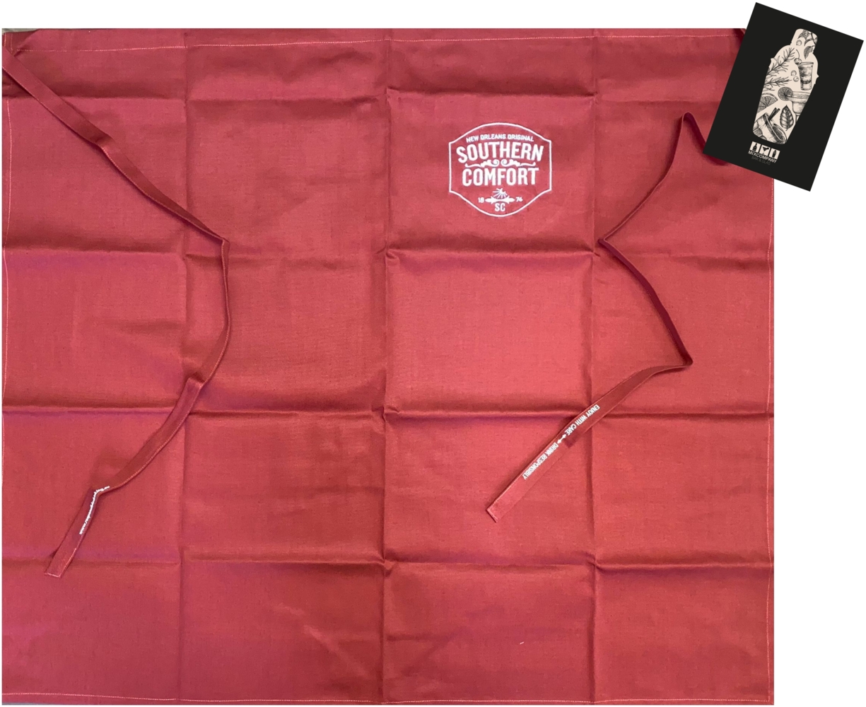 2x Southern Comfort Kellner Schürze Bistroschürze Vorbinder Küchenschürze Kellnerschürze Bistro Gastro rot - ca. 94,5x84cm Bild 1