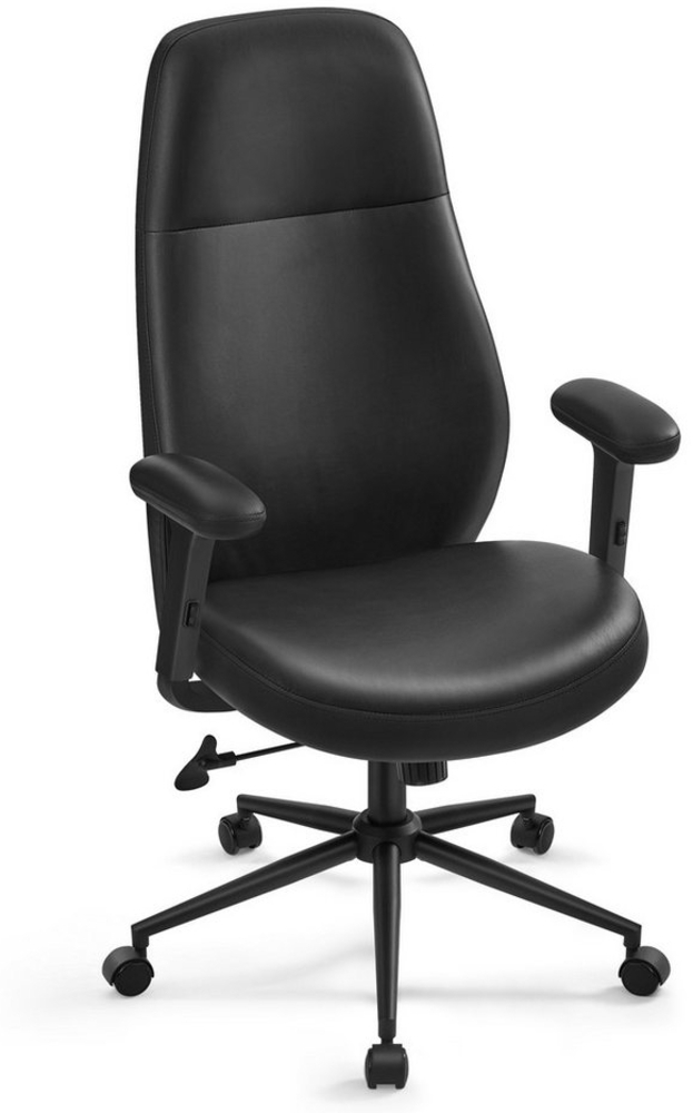Songmics HOME Drehstuhl, Bürostuhl mit verstellbaren Armlehnen, höhenverstellbar, modern, Rückenlehne, Armlehnen, breiter Sitz, Baumwoll-Leinen-Mischgewebe, tintenschwarz OBGDE037B01 Bild 1