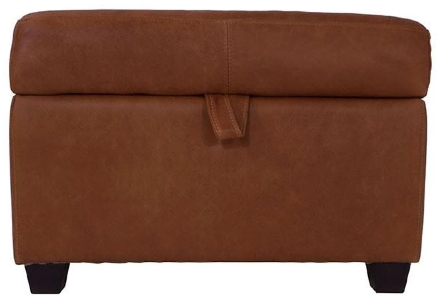 Fußhocker Birmingham mit Stauraum Vintage Leder "Columbia-Brown" Bild 1