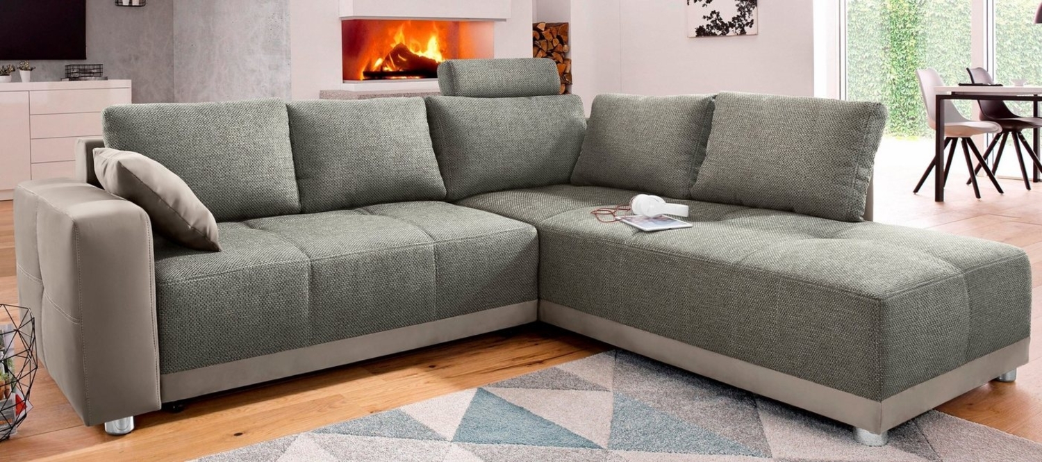 Jockenhöfer Gruppe Ecksofa Orlando L-Form, mit Bettfunktion, Bettkasten und Federkern, mit 1 oder 3 Kopfstützen Bild 1