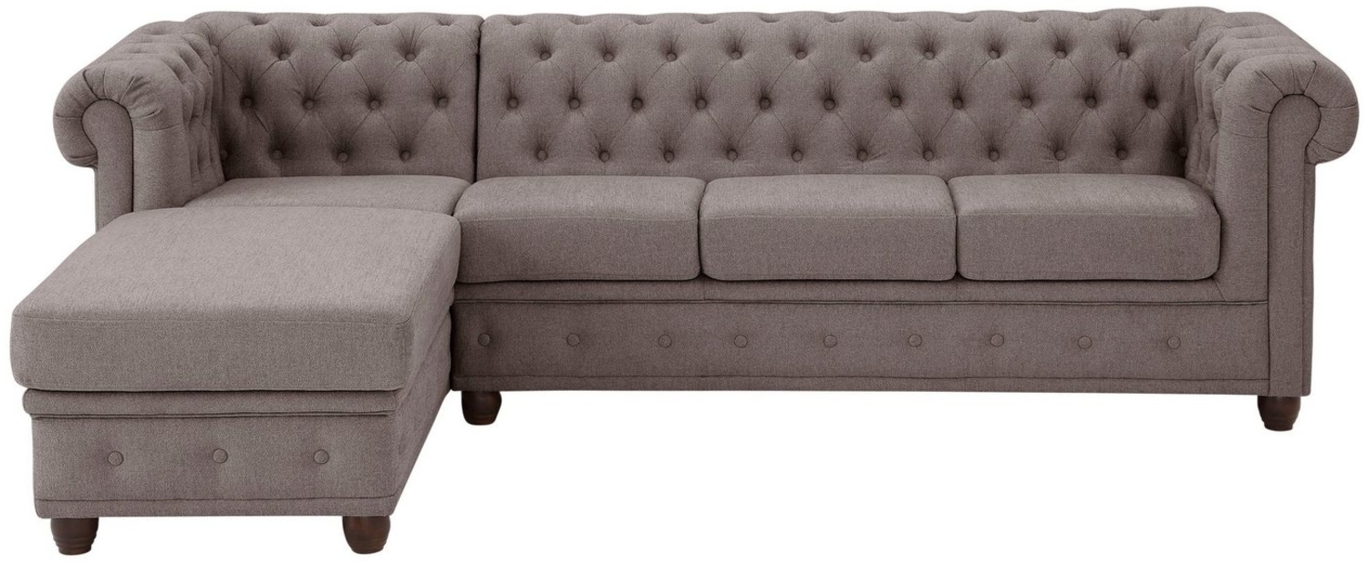 Home affaire Chesterfield-Sofa New Castle L-Form, hochwertige Knopfheftung in Chesterfield-Design, B/T/H: 255(171/72) Bild 1