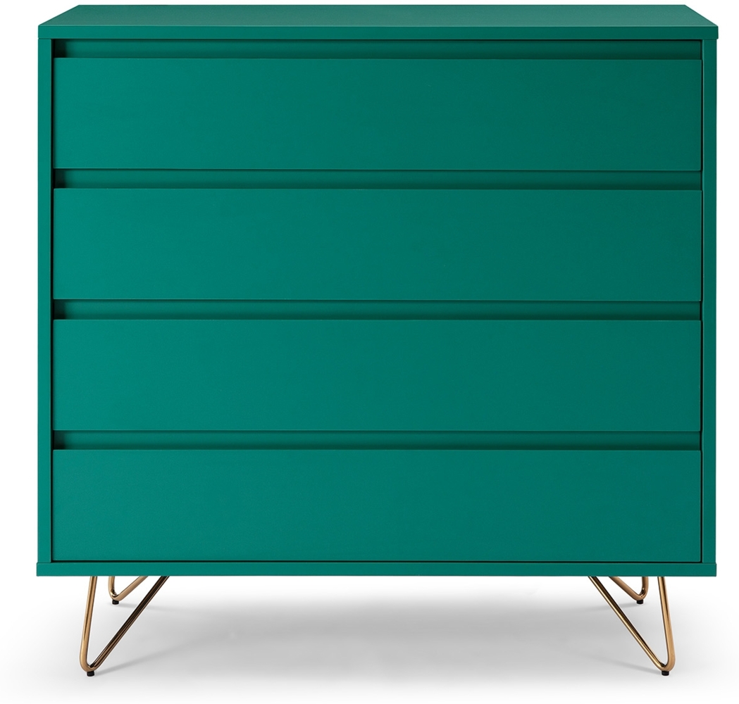 Schubladenkommode Kommode mit 4 Schubladen 90 x 40 x 90 cm MDF und Metall Bild 1