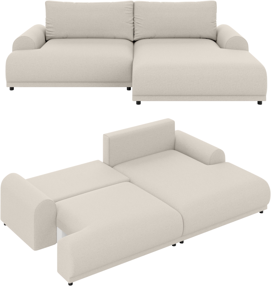 Ecksofa Lounge Schlaffunktion Bettkasten moderne L-Couch Ecke Rechts Beige Bild 1