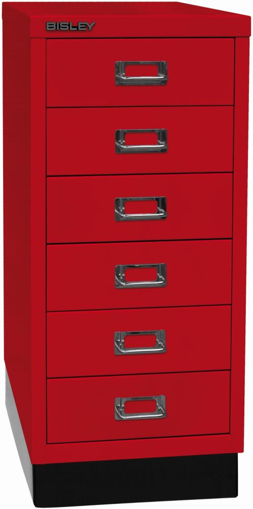 Bisley MultiDrawer™, 29er Serie mit Sockel, DIN A4, 6 Schubladen, Farbe kardinalrot Bild 1