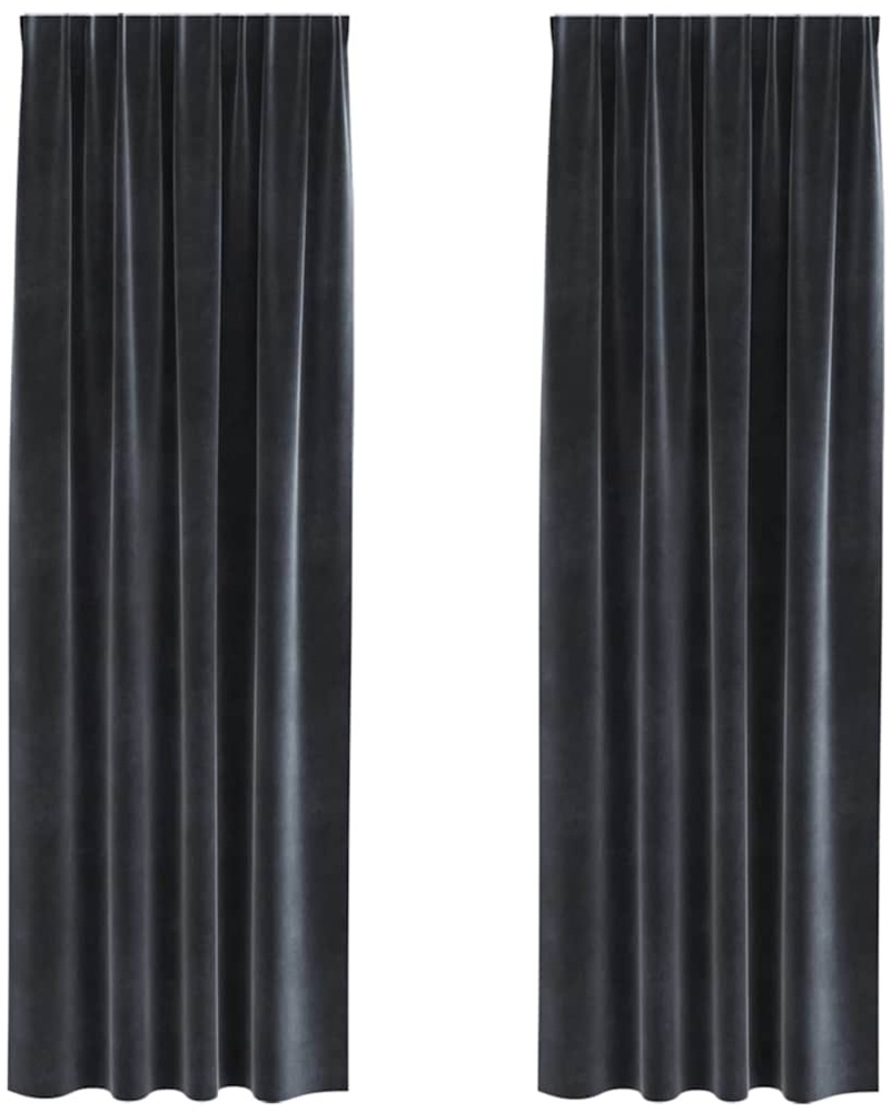 vidaXL Verdunkelungsvorhänge 2 pcs Dunkelgrau 140 x 245 cm Samt 4107231 Bild 1
