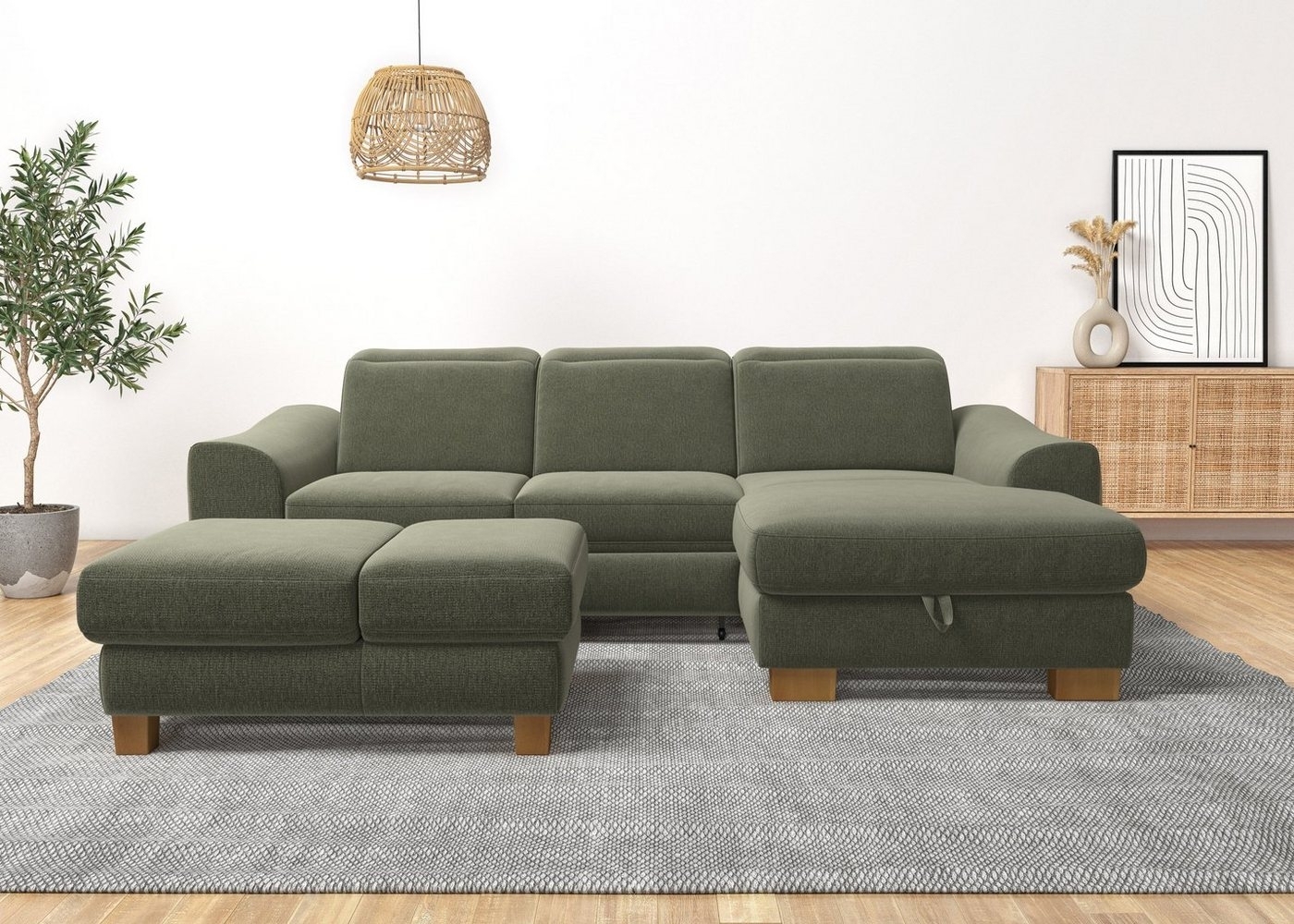 Home affaire Ecksofa Dundee L-Form, wahlweise mit Kopfteilverstellung und zusätzlich mit Bettfunktion Bild 1