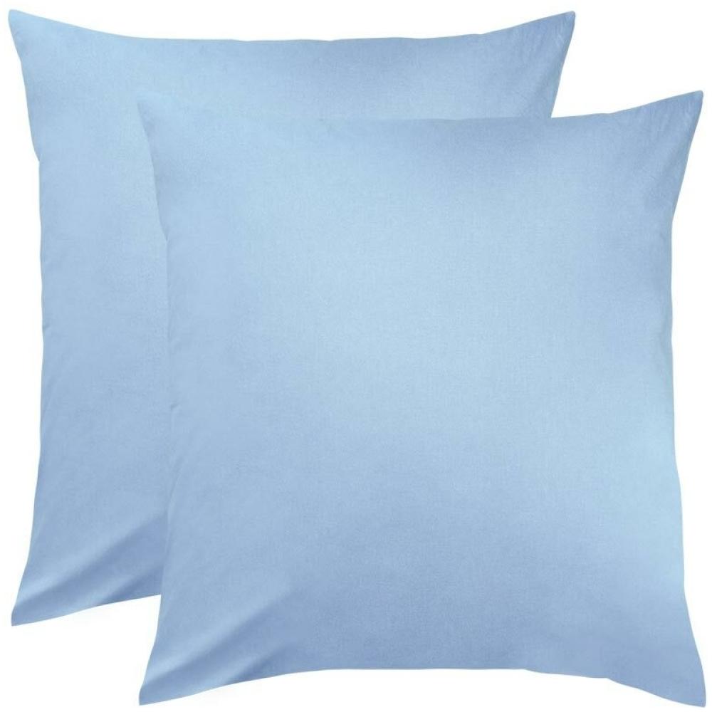 BettwarenShop Single Jersey Kissenbezug Ulm 2er Pack|80x80 cm| hellblau Bild 1