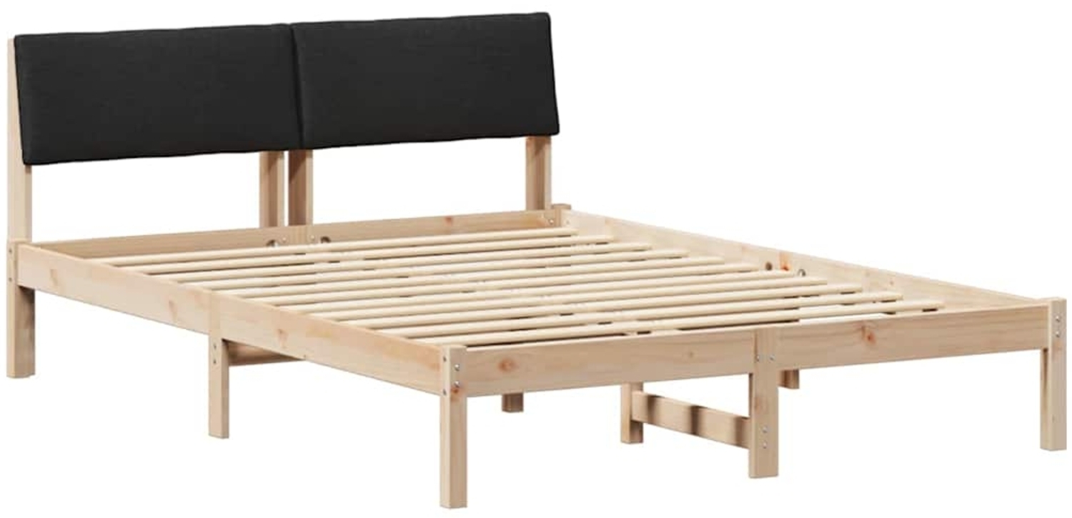 vidaXL Bettgestell Braun und Schwarz 140 x 190 cm Massivholz Kiefer 878546 Bild 1