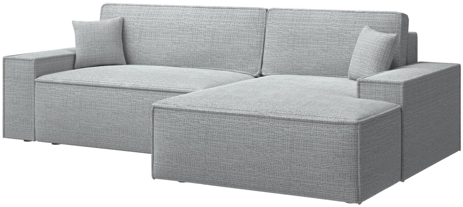 Selsey 'Farese New' Ecksofa mit Schlaffunktion, Chenille-Bezug in Hellgrau, rechtsseitig, 85 x 267 x 167 cm Bild 1