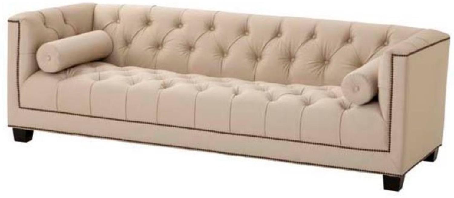 Casa Padrino Designer Sofa Sandfarbig 230 x 85 x H. 72 cm - Luxus Hotel Kollektion Bild 1