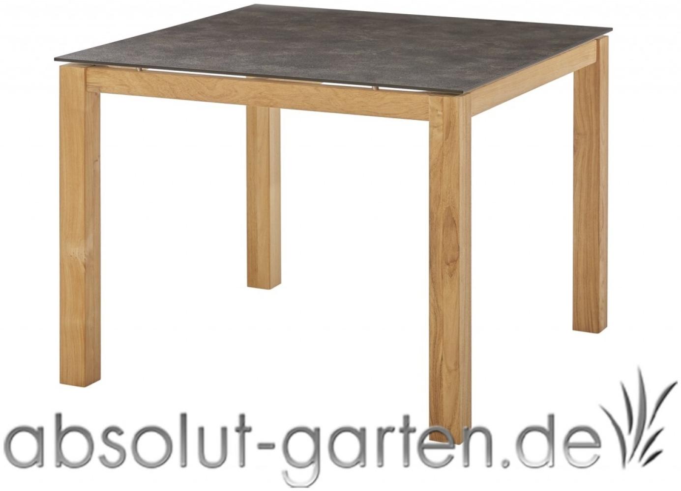 Tisch San Marino 98 cm (Granit dunkel Teak) Bild 1