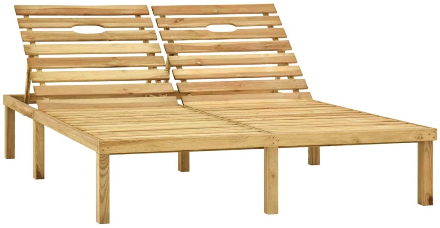 vidaXL Doppel-Sonnenliege mit Grünen Auflagen Kiefer Imprägniert 3065884 Bild 1