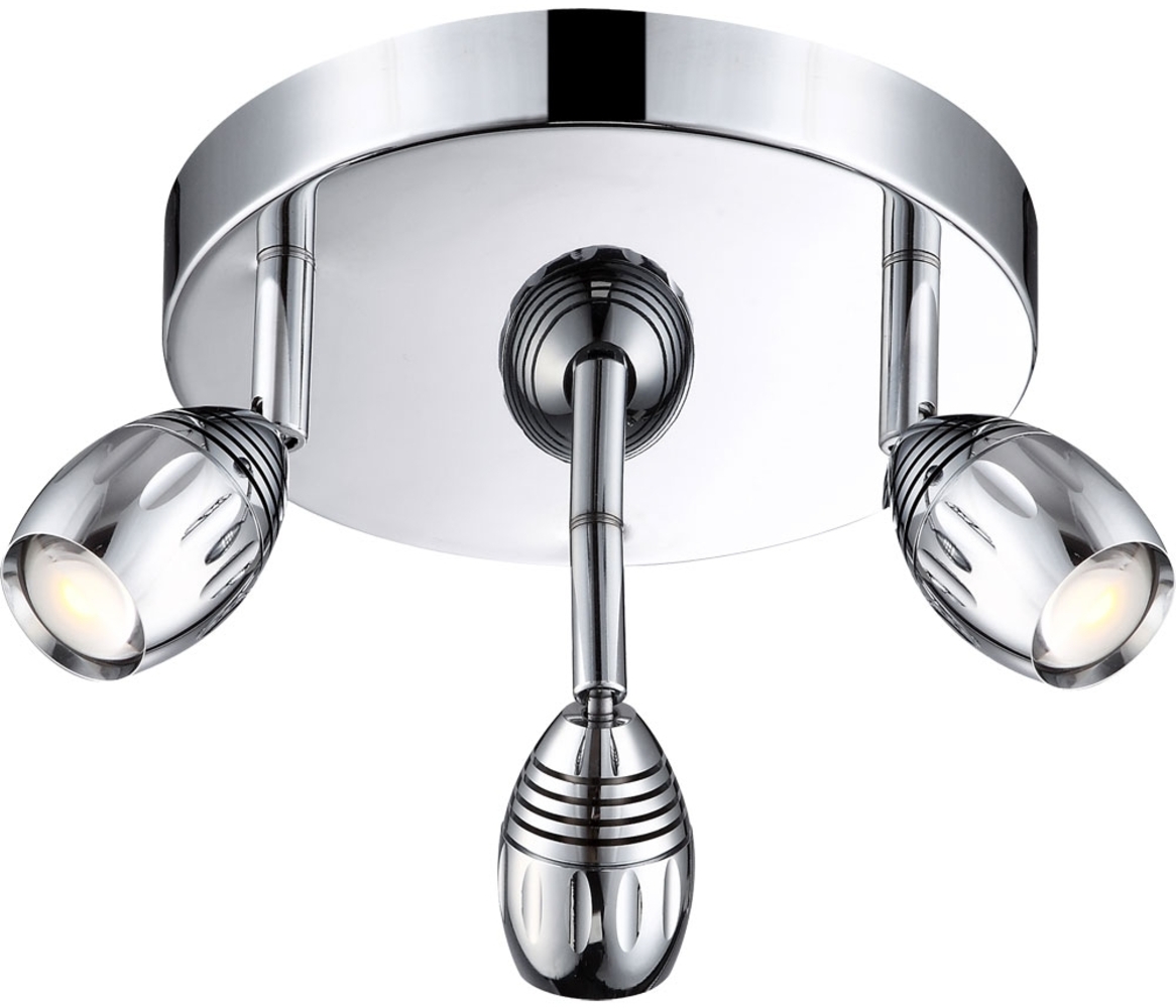 LED Deckenleuchte, Chrom Acryl, Strahler beweglich, D 20 cm Bild 1