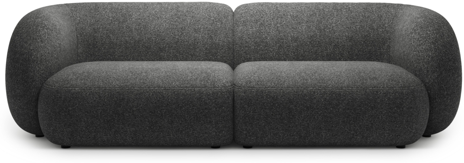 Micadoni Sofa Kate 4-Sitzer Strukturierter Stoff Dunkelgrau Melange Bild 1
