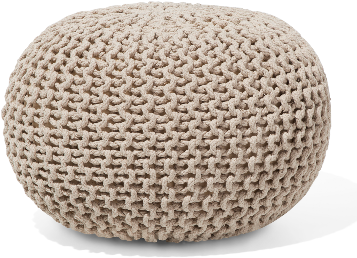 Pouf beige ⌀ 40 cm CONRAD Bild 1