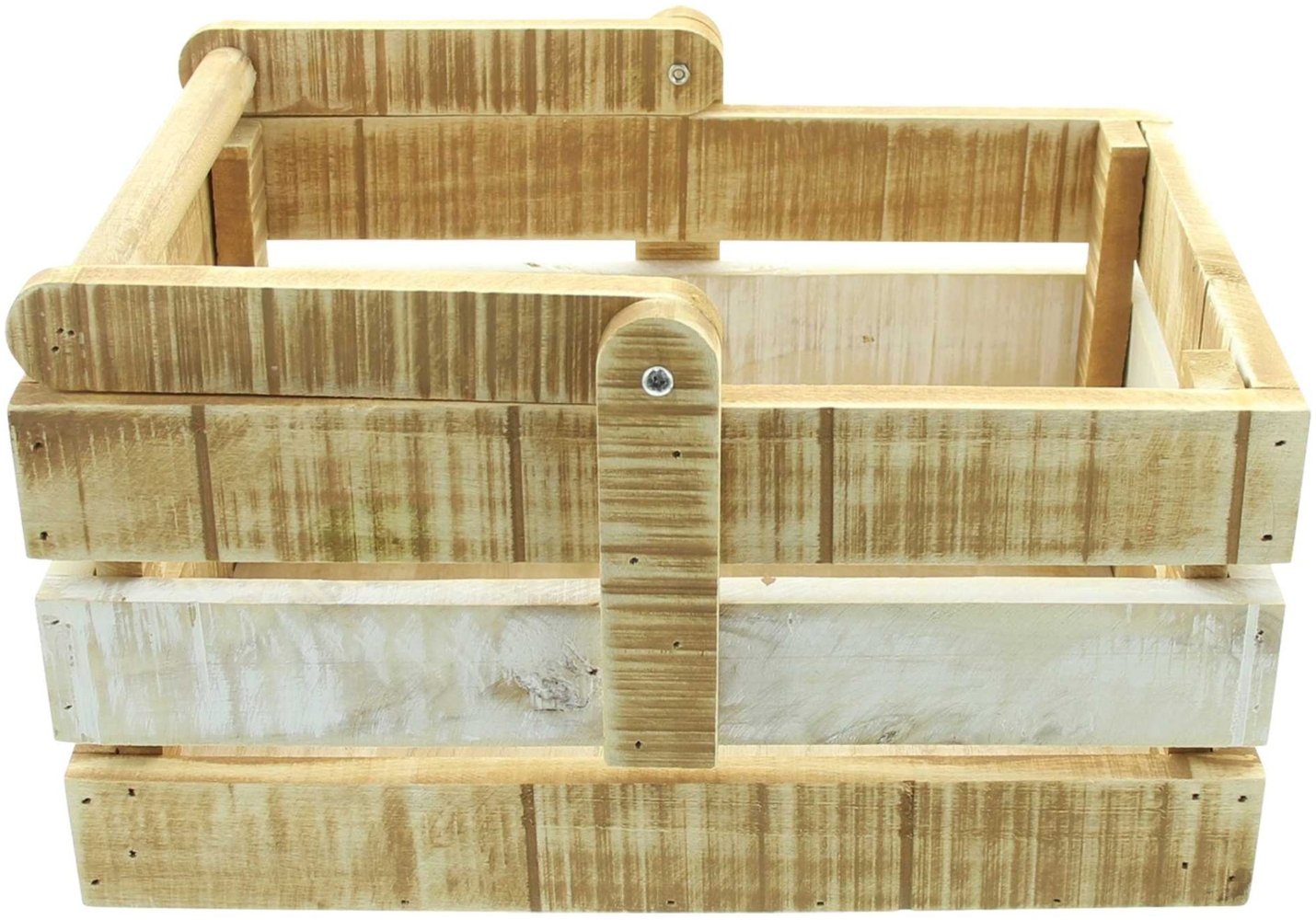Holz Dekokiste Henkel Kiste Box Korb Aufbewahrung Deko Dekoration Tischdeko Bild 1