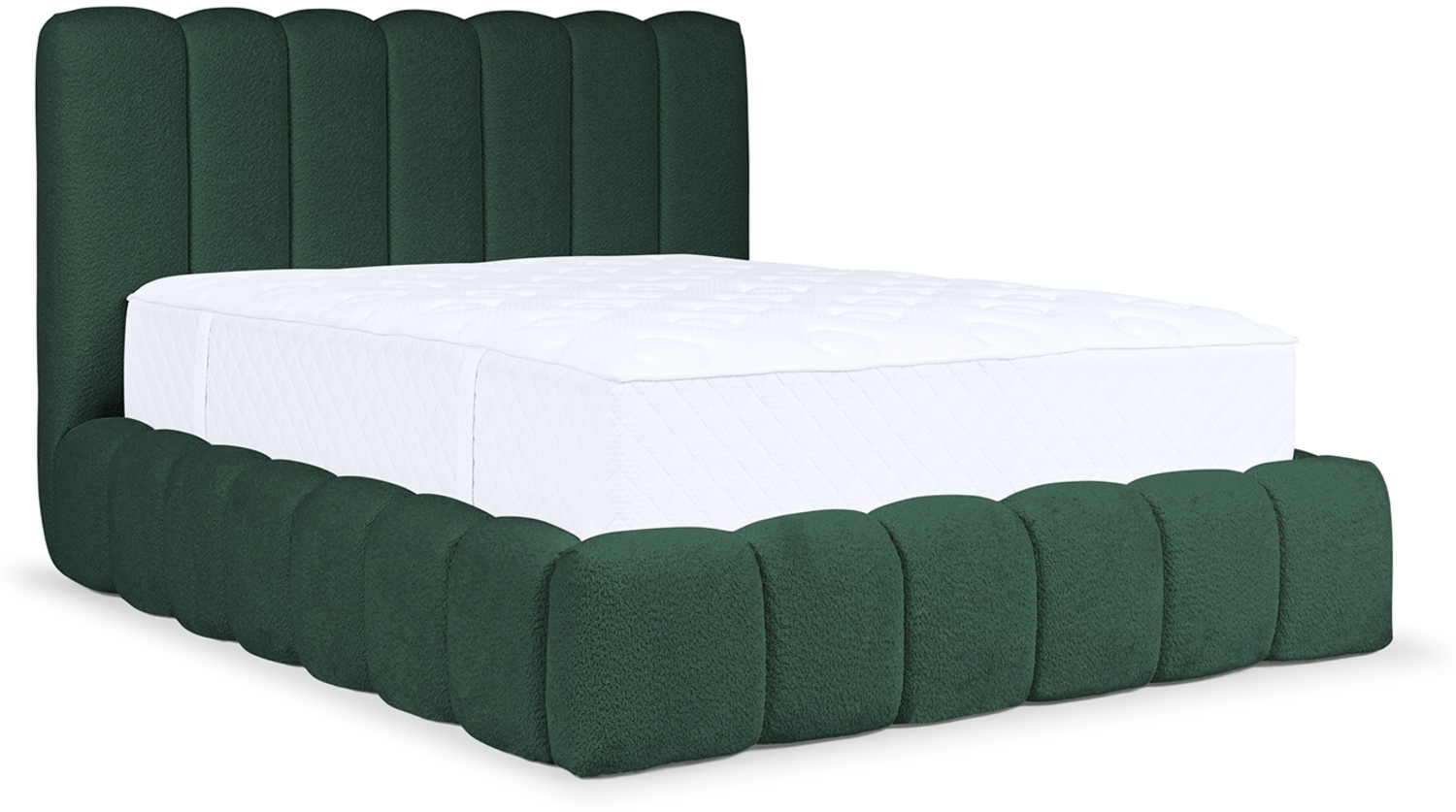 MEBLINI Polsterbett 200x200 mit Lattenrost ohne Matratze - CARLOS - Grün Boucle - Bubble Bett - Cloud Bett - Marshmallow Bed - Kopfteil Bett mit Stauraum Bild 1