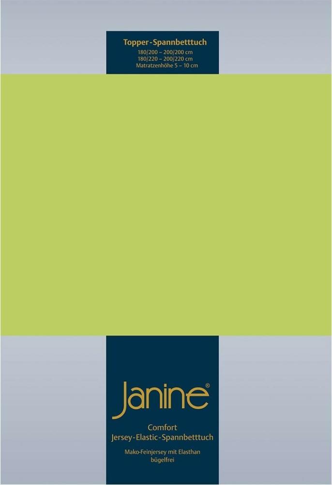 Janine Topper Comfort Jersey Spannbetttuch | 90x190 cm - 100x220 cm | apfelgrün Bild 1