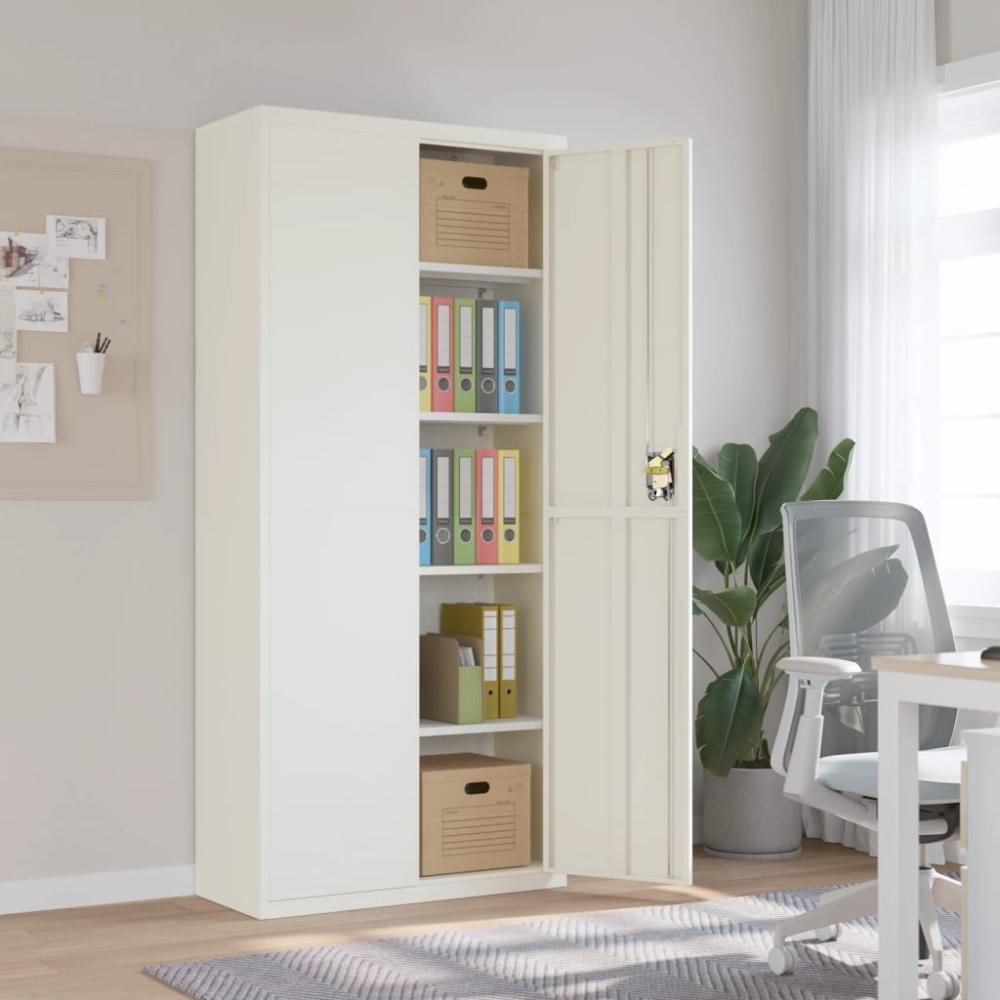 vidaXL Aktenschrank Weiß 90x40x200 cm Stahl 339760 Bild 1