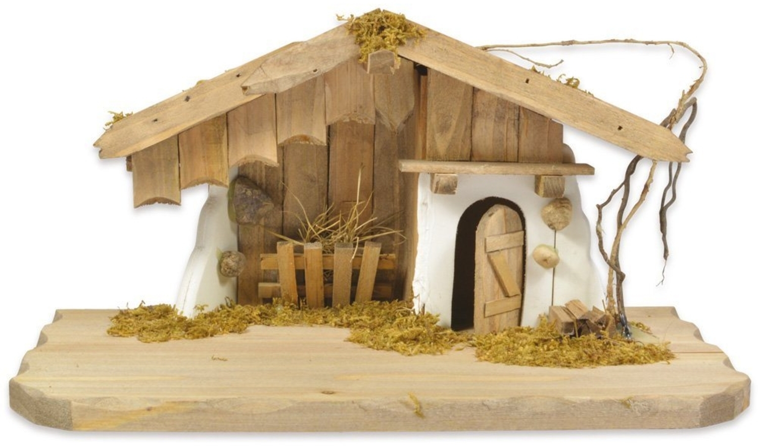 RIFFELMACHER & WEINBERGER Krippe Weihnachtskrippe "Kötzing" - 30x16x15cm, Krippenstall Naturfarben - 78103 (1-tlg), aus Holz Bild 1