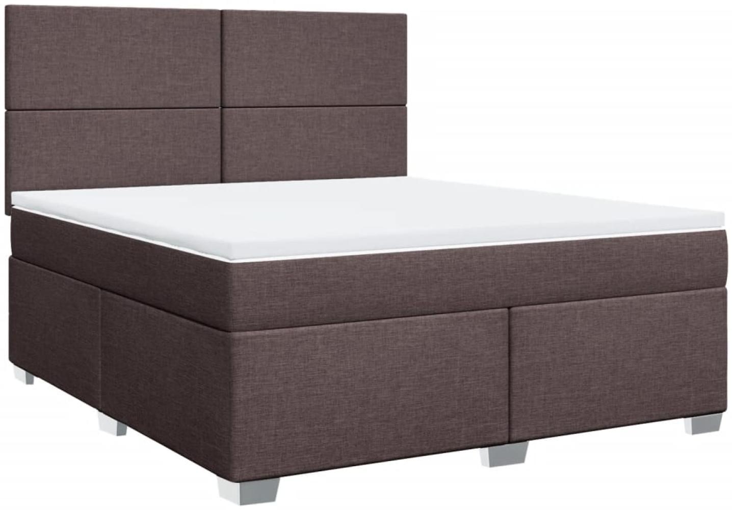 vidaXL Boxspringbett mit Matratze Dunkelbraun 180x200 cm Stoff 3290563 Bild 1