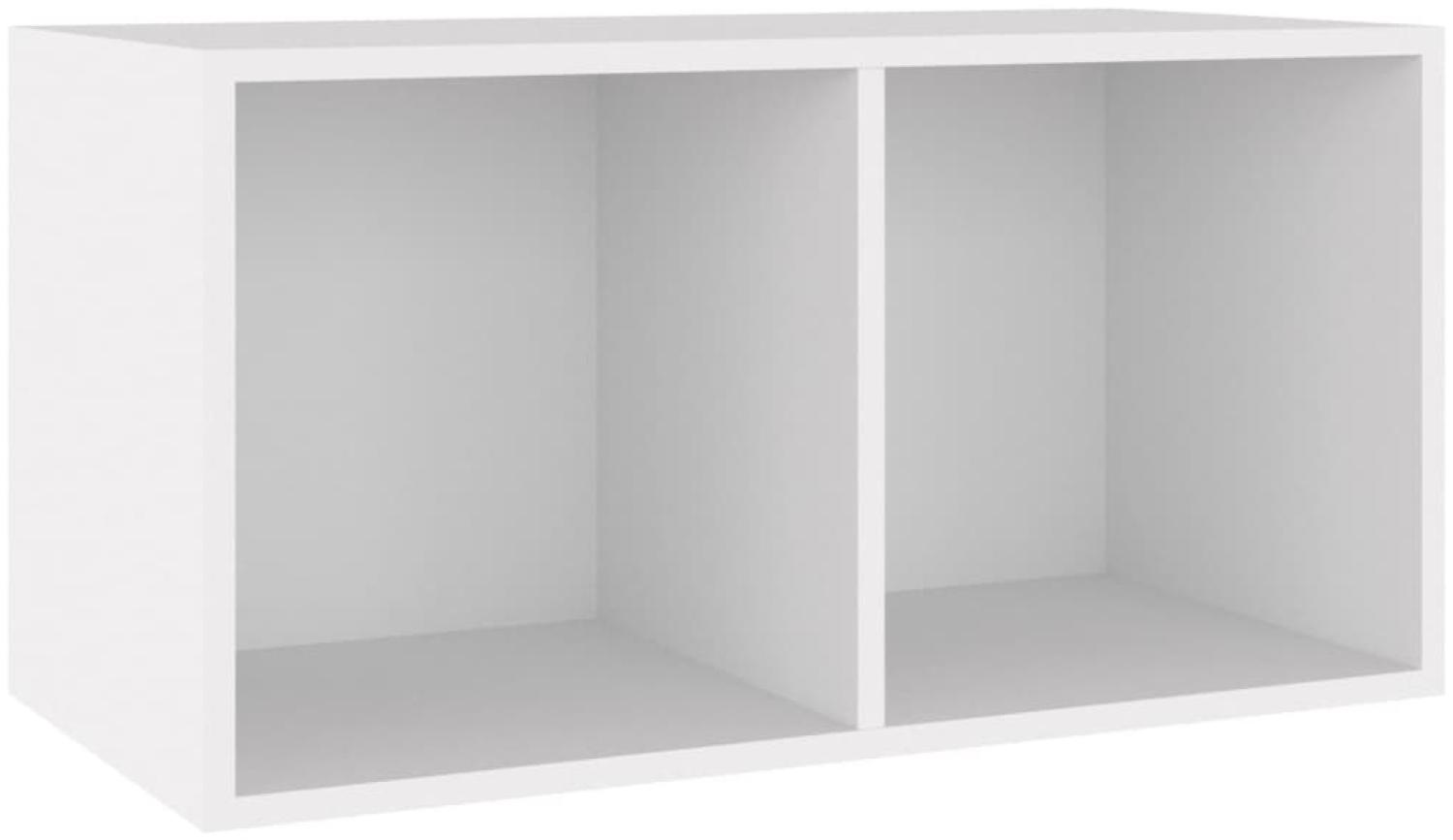 vidaXL Schallplatten-Aufbewahrungsbox Weiß 71x34x36 cm Holzwerkstoff 800117 Bild 1