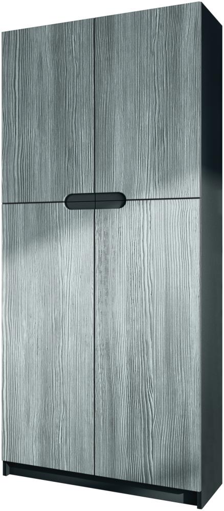 Vladon Büroschrank Logan V1, Aktenschrank mit 5 Fächern und 4 Türen, Schwarz matt/Avola-Anthrazit (82 x 185 x 37 cm) Bild 1