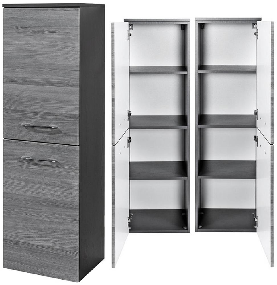 Midischrank FLORIDO-03 Eiche rauchsilber, graphitgrau, B x H x T: ca. 40 x 130 x 35 cm Bild 1