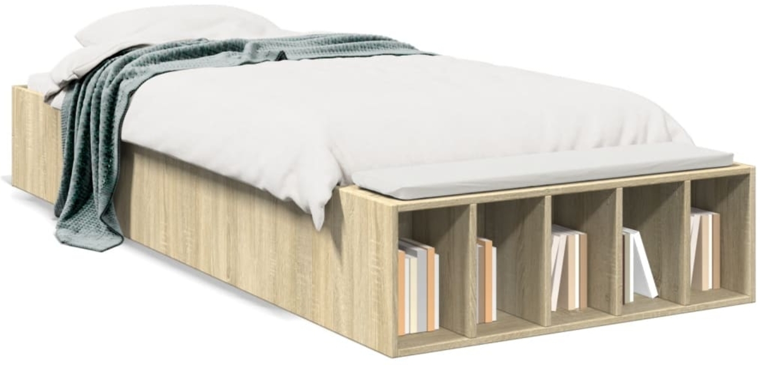 vidaXL Bettgestell Sonoma-Eiche 100x200 cm Holzwerkstoff 3280603 Bild 1