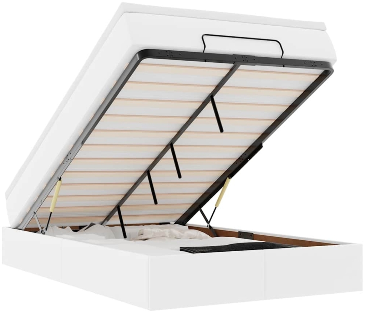 vidaXL Ottoman-Bett mit Matratze Weiß 120x200 cm Kunstleder 3311032 Bild 1