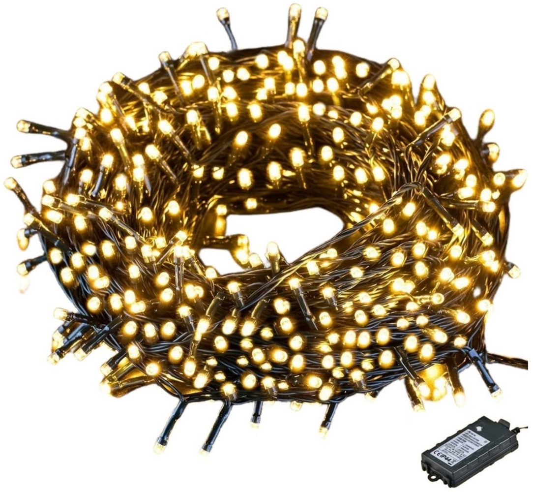 Elegear LED-Lichterkette 40m 300 LED Lichterkette weihnachtsdeko Weihnachtsbaum Dekoration, 300-flammig, Weihnachtsbeleuchtung Outdoor/Innen, Warmweiß Batterie Timer 8 Modi Bild 1