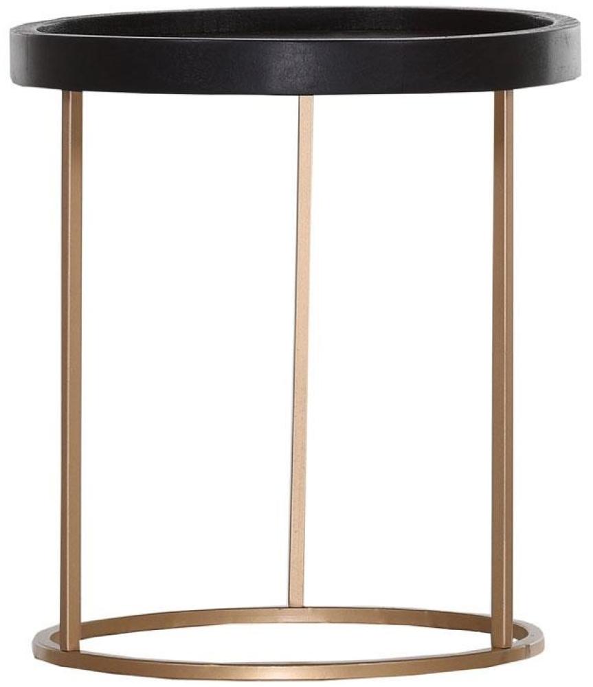 Beistelltisch PUERTO Metall gold und MDF schwarz lackiert Bild 1