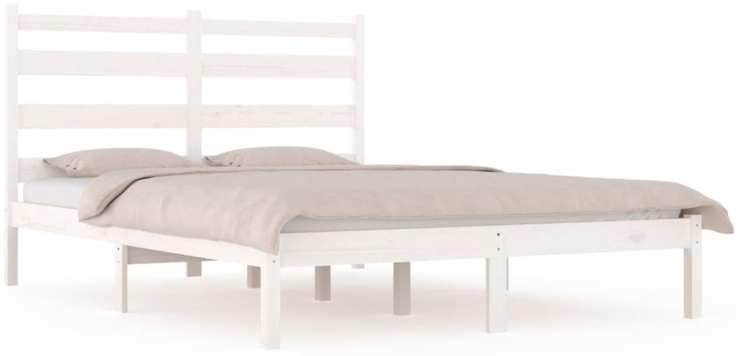 vidaXL Massivholzbett Weiß Kiefer 120x190 cm 4FT Small Double [3103619] Bild 1