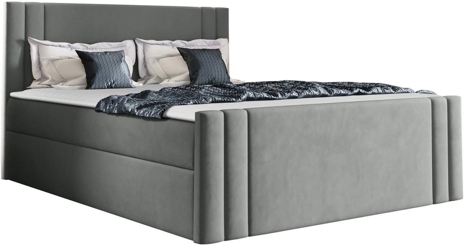 Boxspringbett Harlon, Grau, 180 x 200 cm Bild 1