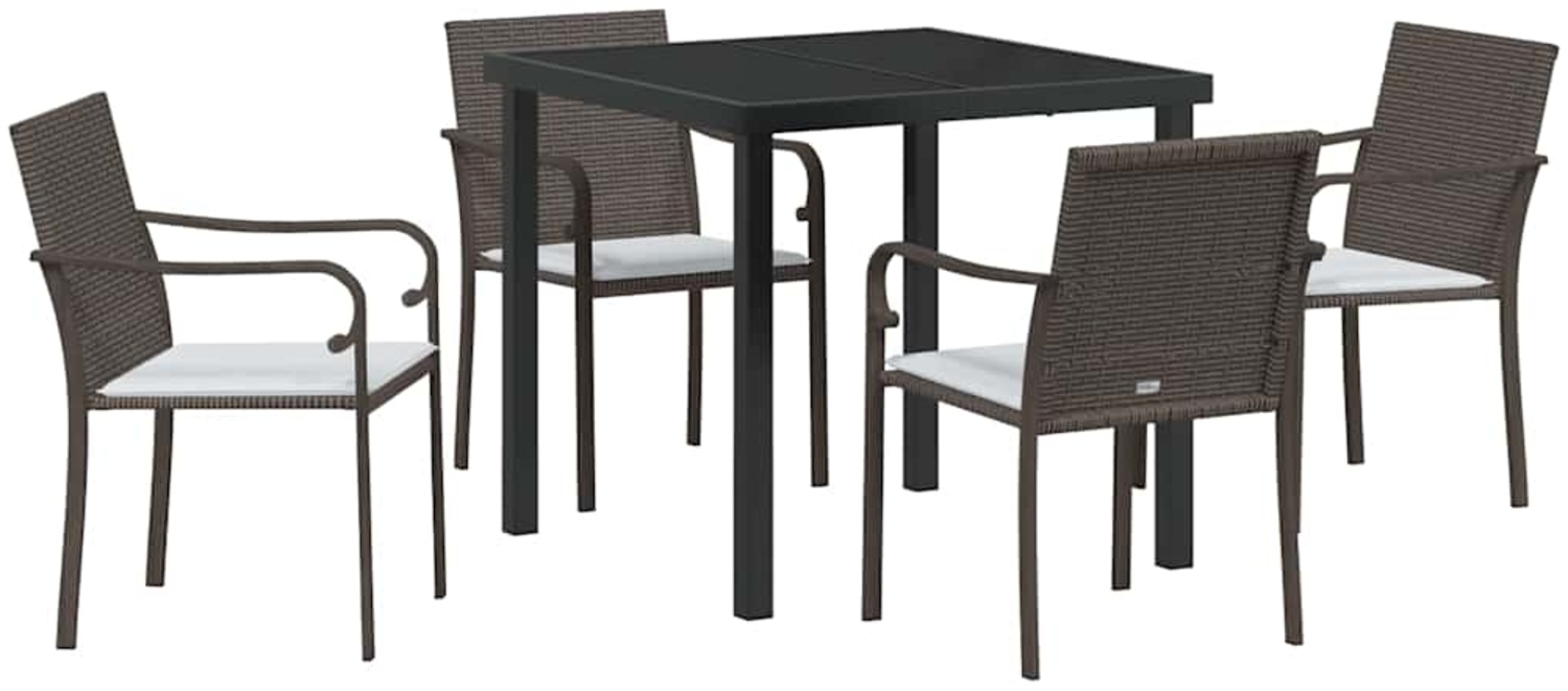 vidaXL Garten Essgruppe 5 pcs Braun Poly Rattan 3379045 Bild 1