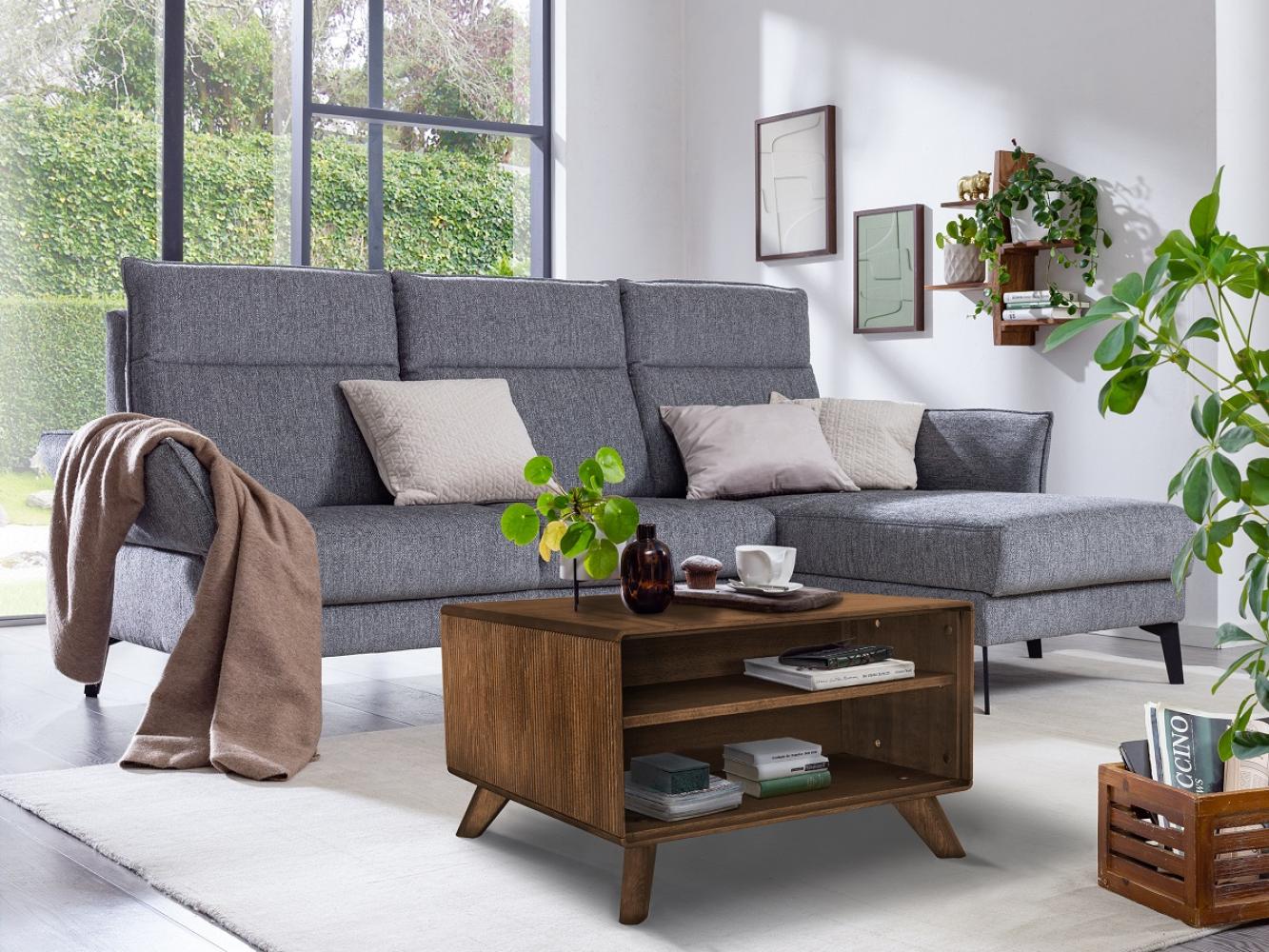 Couchtisch 70x70 cm "Lugano" Kernbuche massiv Tabak geölt Bild 1