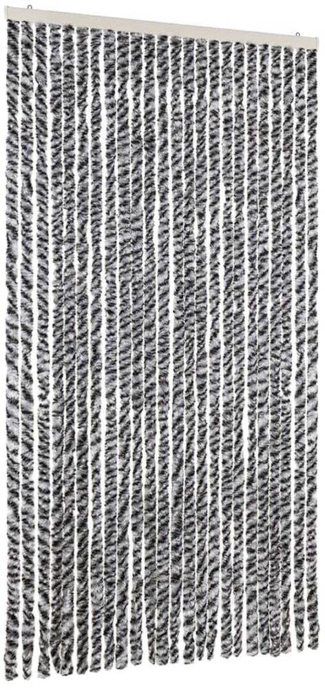 vidaXL Fliegenvorhang Grau, Schwarz und Weiß 100x220 cm Chenille 377337 Bild 1