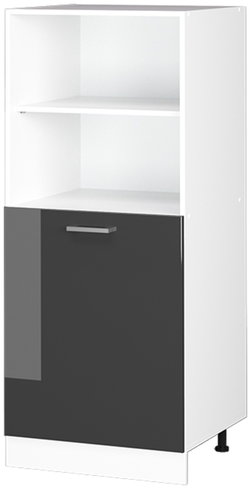 Hochschrank R-Line Anthrazit Hochglanz 60 cm mit offenen Regalen, und Tür Vicco Bild 1