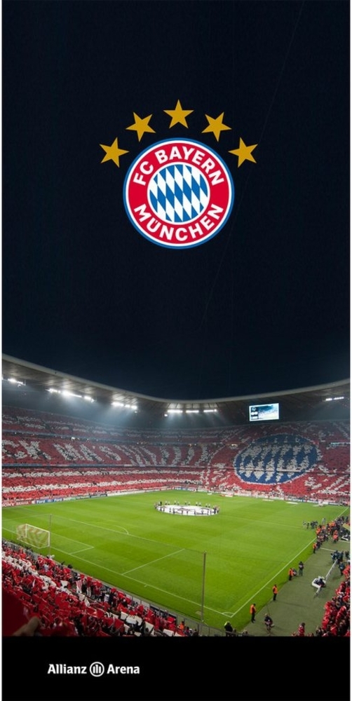 BERONAGE Strandtücher FC Bayern München Badetuch Allianz Arena 75x150 cm Strandtuch Fußball, (1-St), Frottee in Velours-Qualität Bild 1