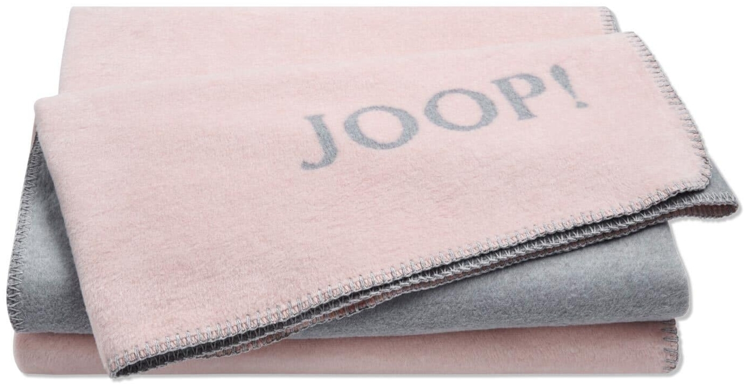 JOOP! 'Uni-Doubleface' Wohndecke, Baumwollmischgewebe, rose/ stein, 150 x 200 cm Bild 1