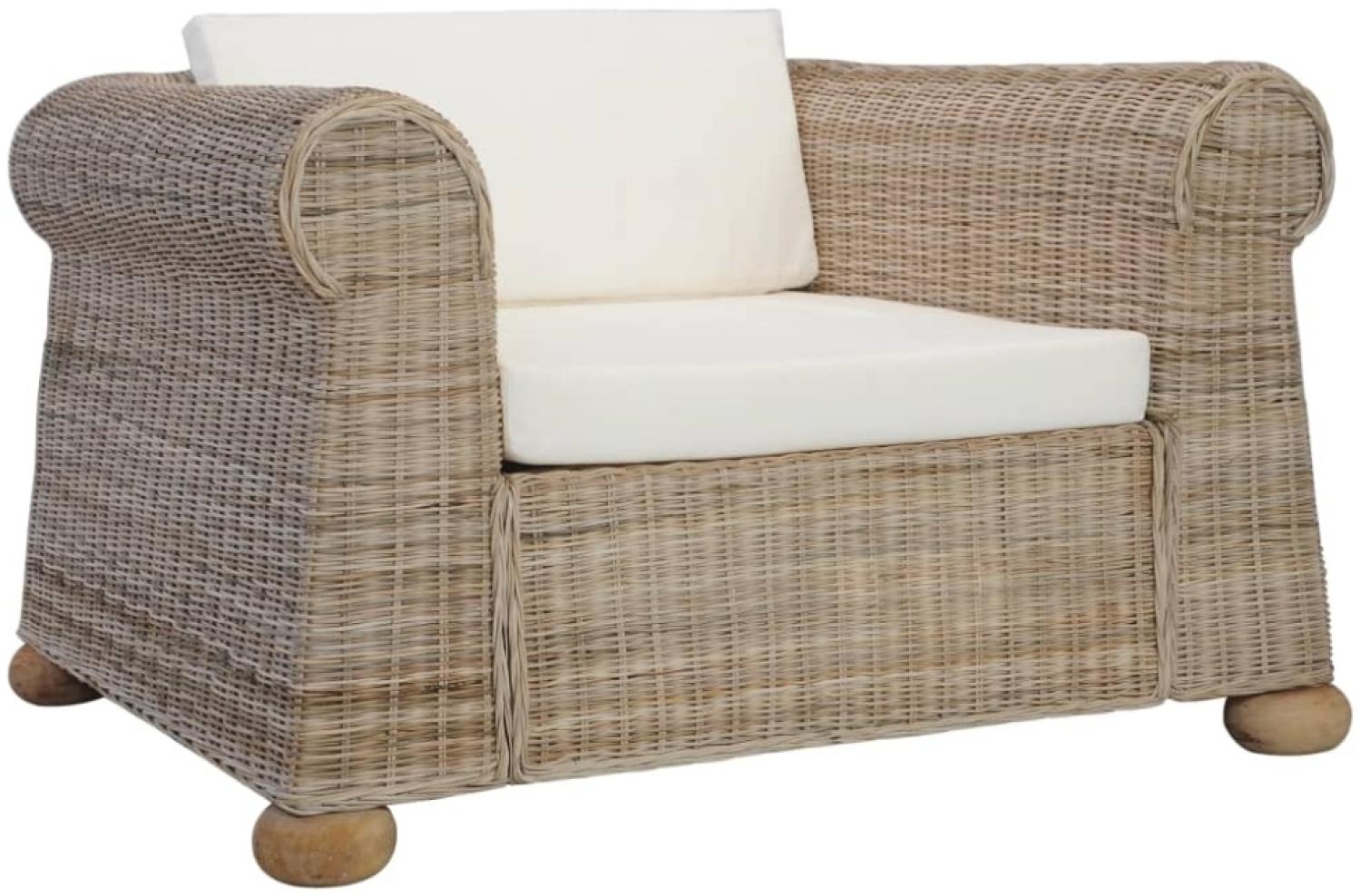 vidaXL Sessel mit Kissen Natur Rattan 283072 Bild 1