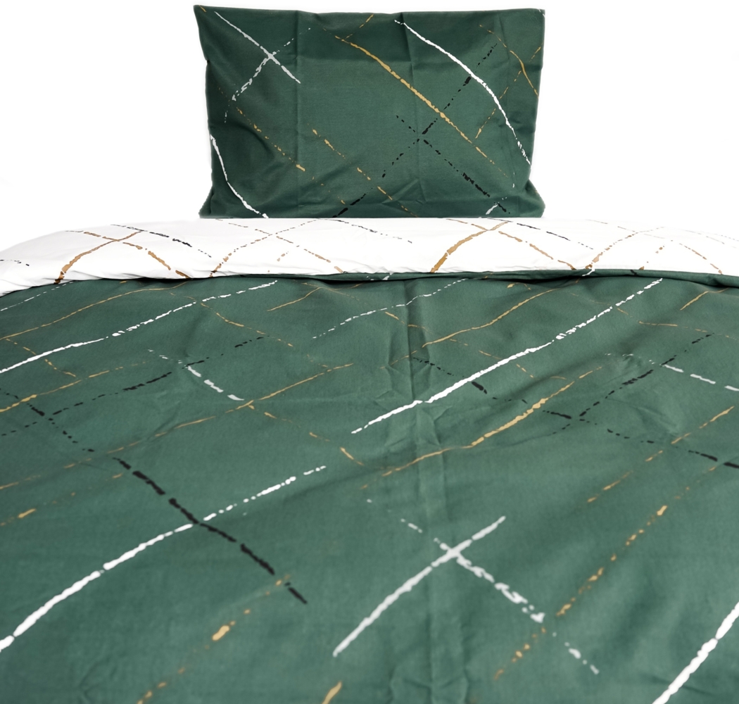 Moderne Bettwäsche mit Reißverschluss in Reflection Design, für Einzel- und Doppelbett 155x220 cm + 80x80 cm Bild 1