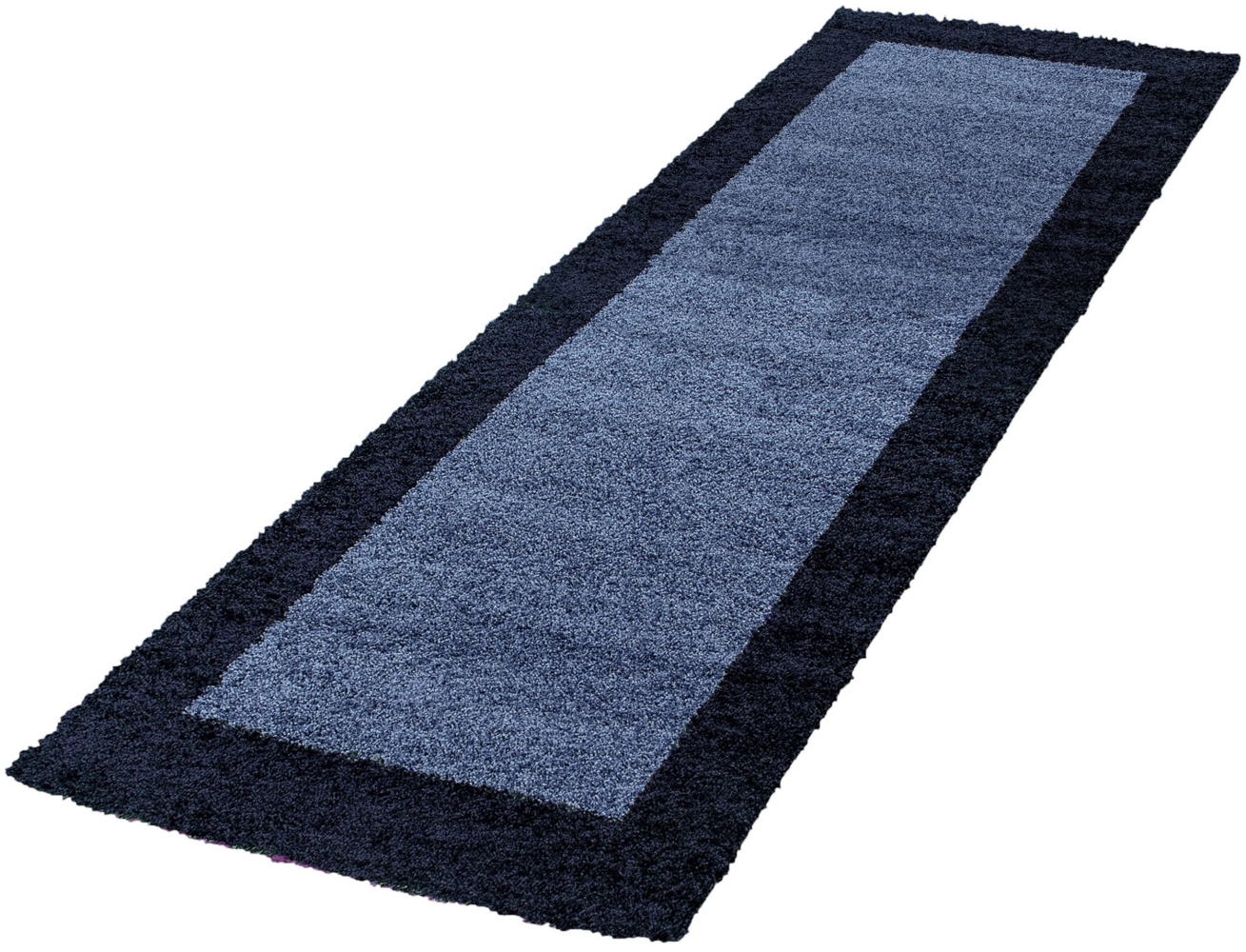 Hochflor Teppich Lux Läufer - 80x250 cm - Marineblau Bild 1