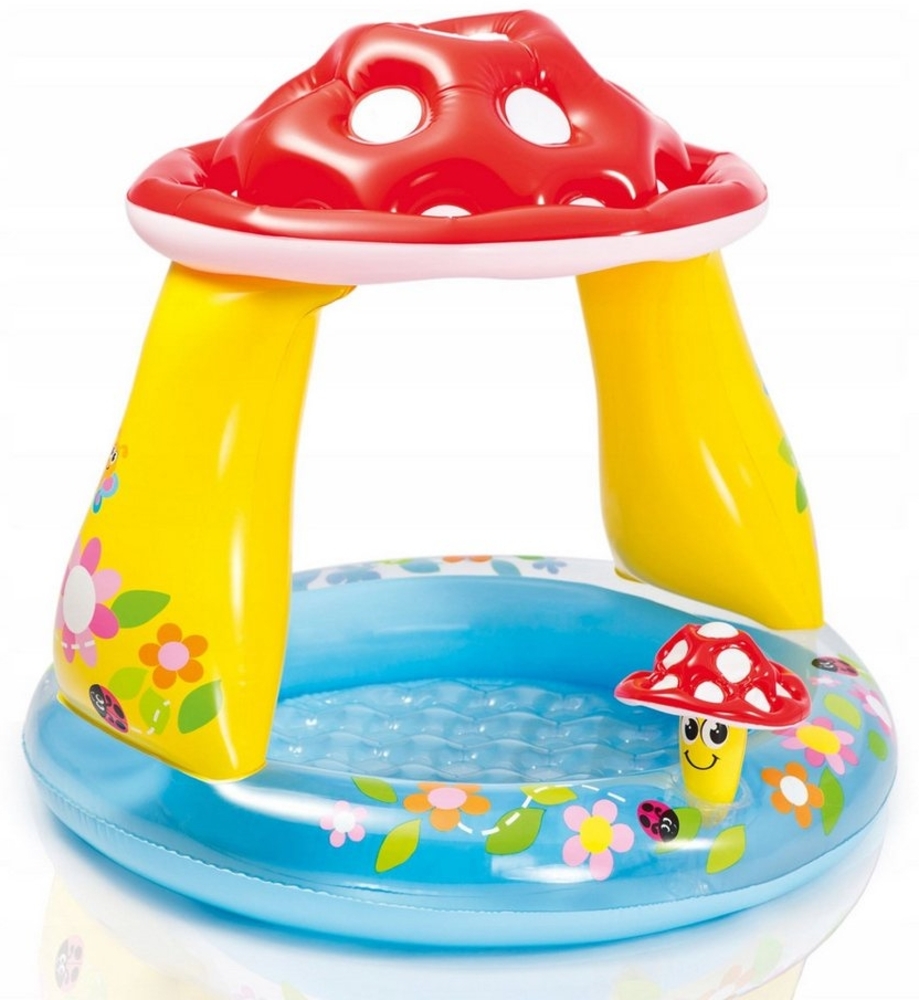 Festivalartikel Schwimmbecken Aufblasbarer Kinderpool Pilz mit Sonnenschutz - Ideal für Kleinkinder Bild 1