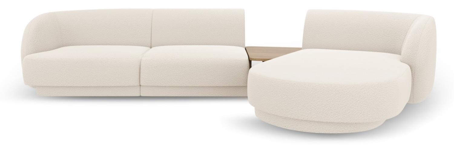 Micadoni Modulares Sofa Miley mit Recamiere 3-Sitzer Rechts Boucle Beige Bild 1