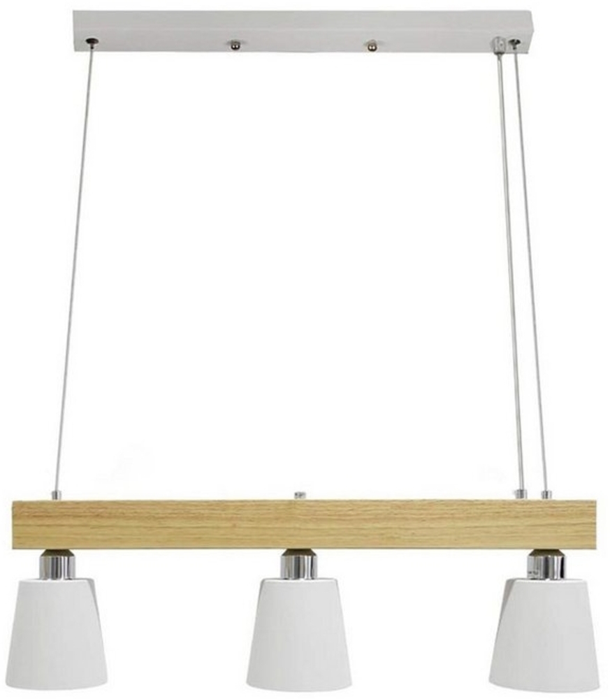 ZMH LED Pendelleuchte Esstisch Holz 3 Flammig Warmweiß Höhenverstellbar, Plug Shine, LED wechselbar Bild 1